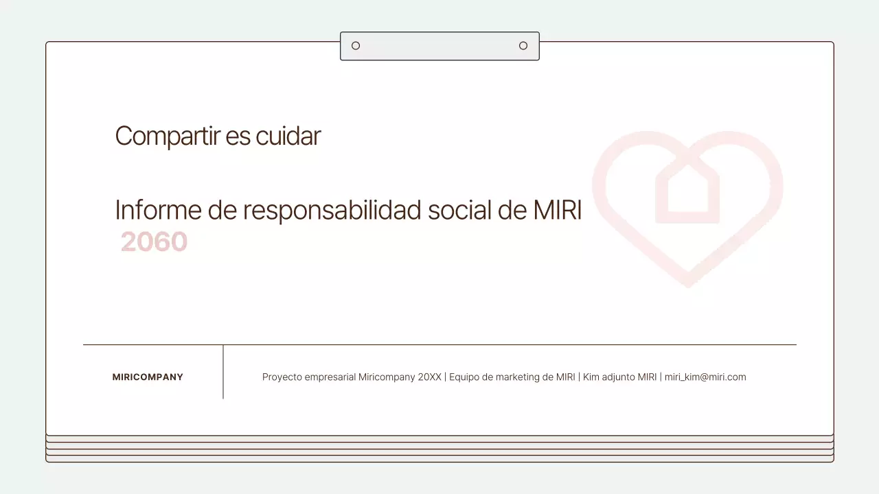 Un informe de responsabilidad social corporativa limpio y de color azul claro