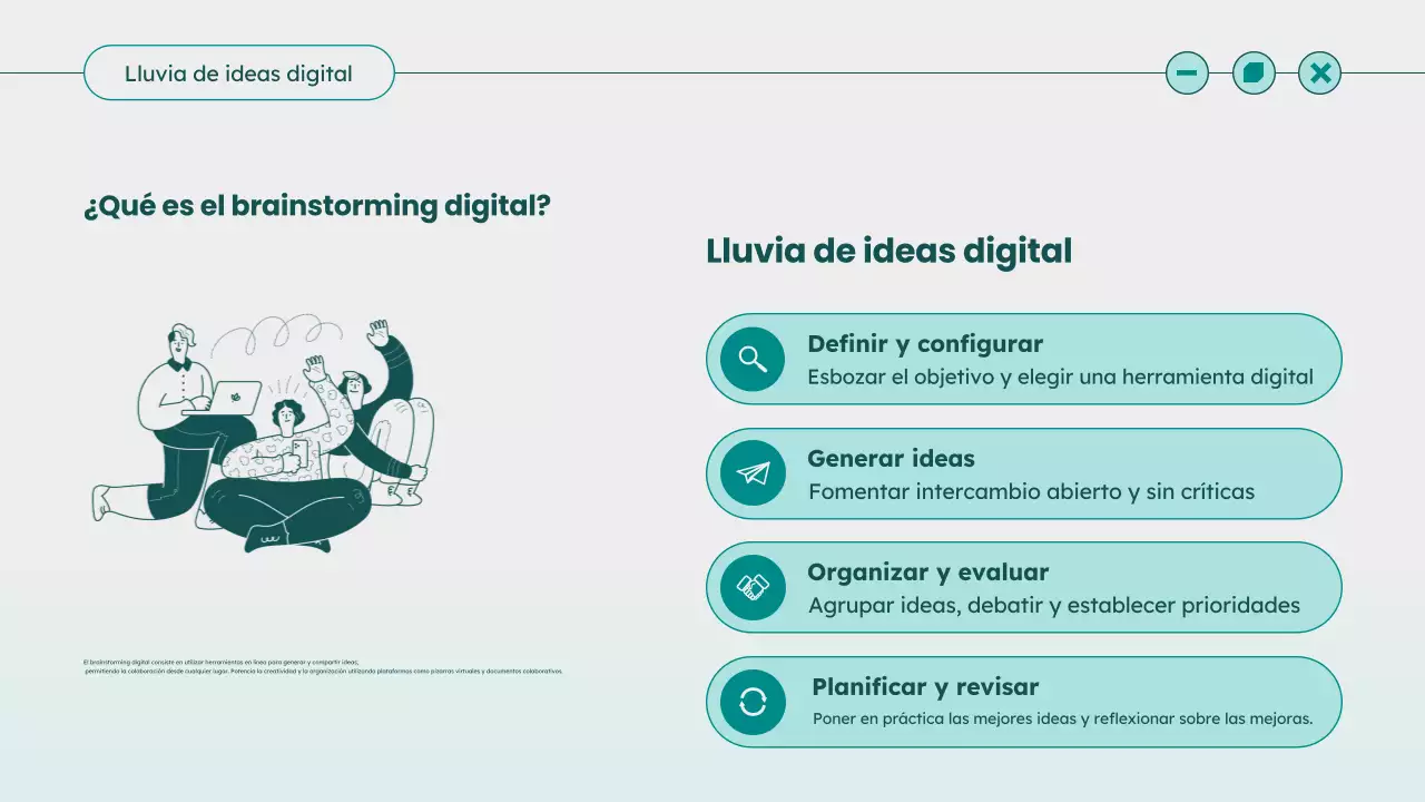 Guía de ideas Teal Modern Brainstorming