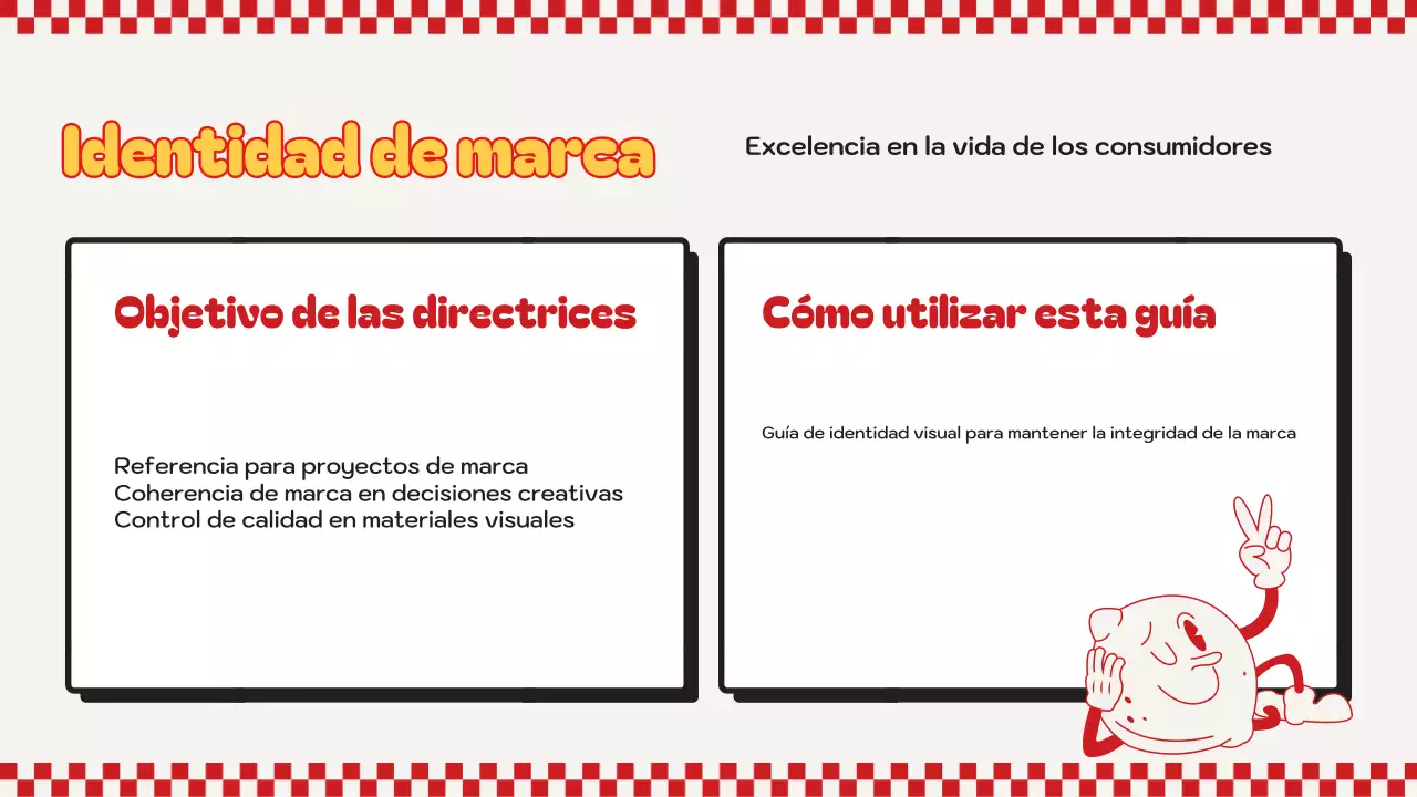 directriz de la marca retro roja