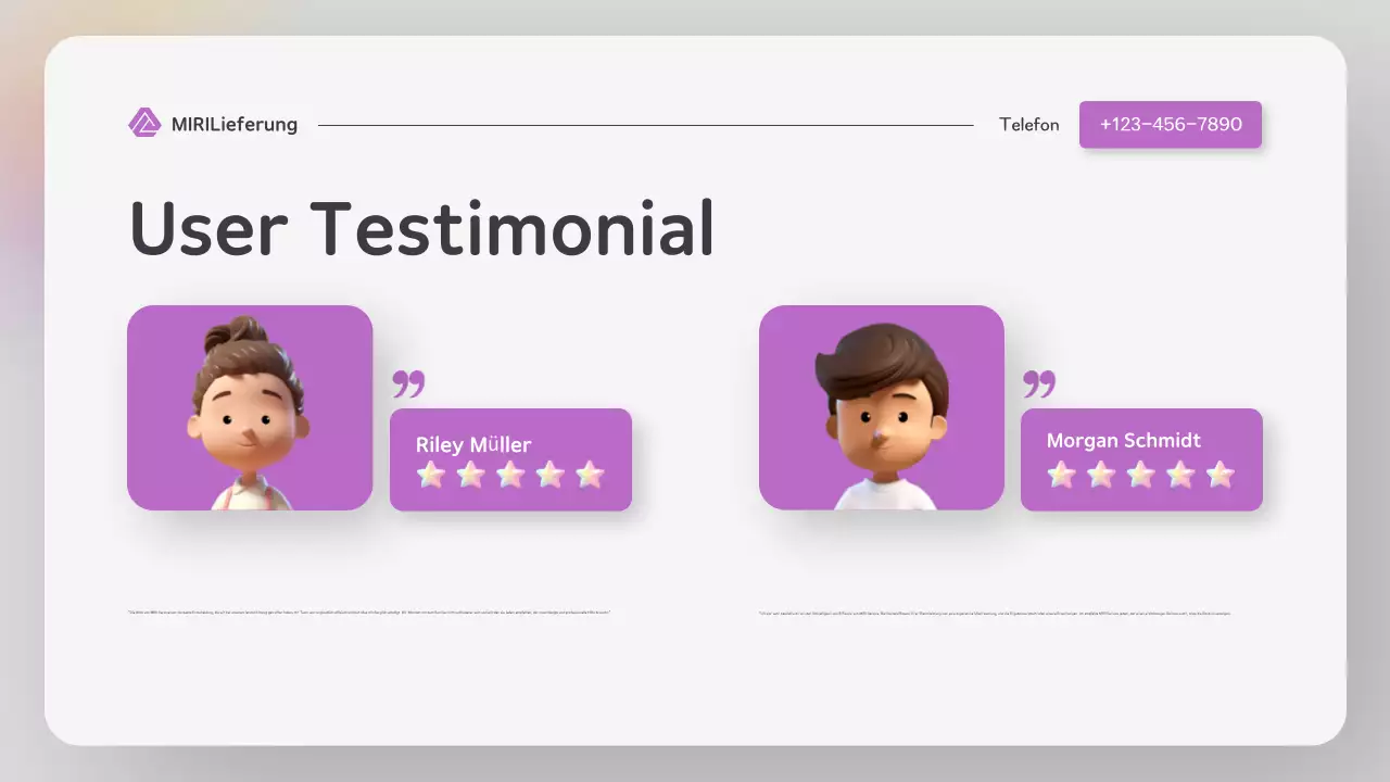 Moderne farbenfrohe Website im Stil einer Lieferpräsentation