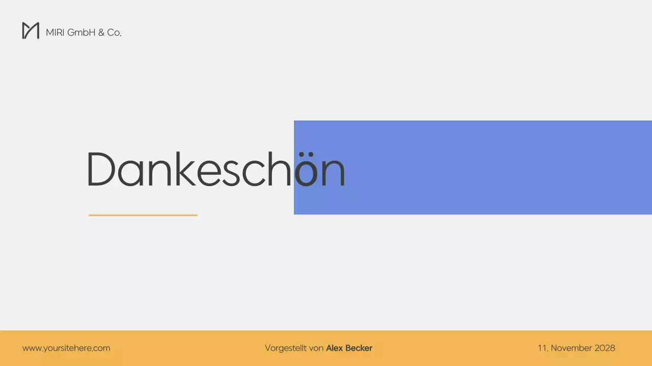 Moderner Businessplan in Blau und Gelb