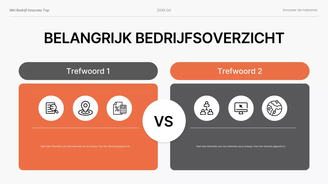 oranje moderne bedrijfspresentatie