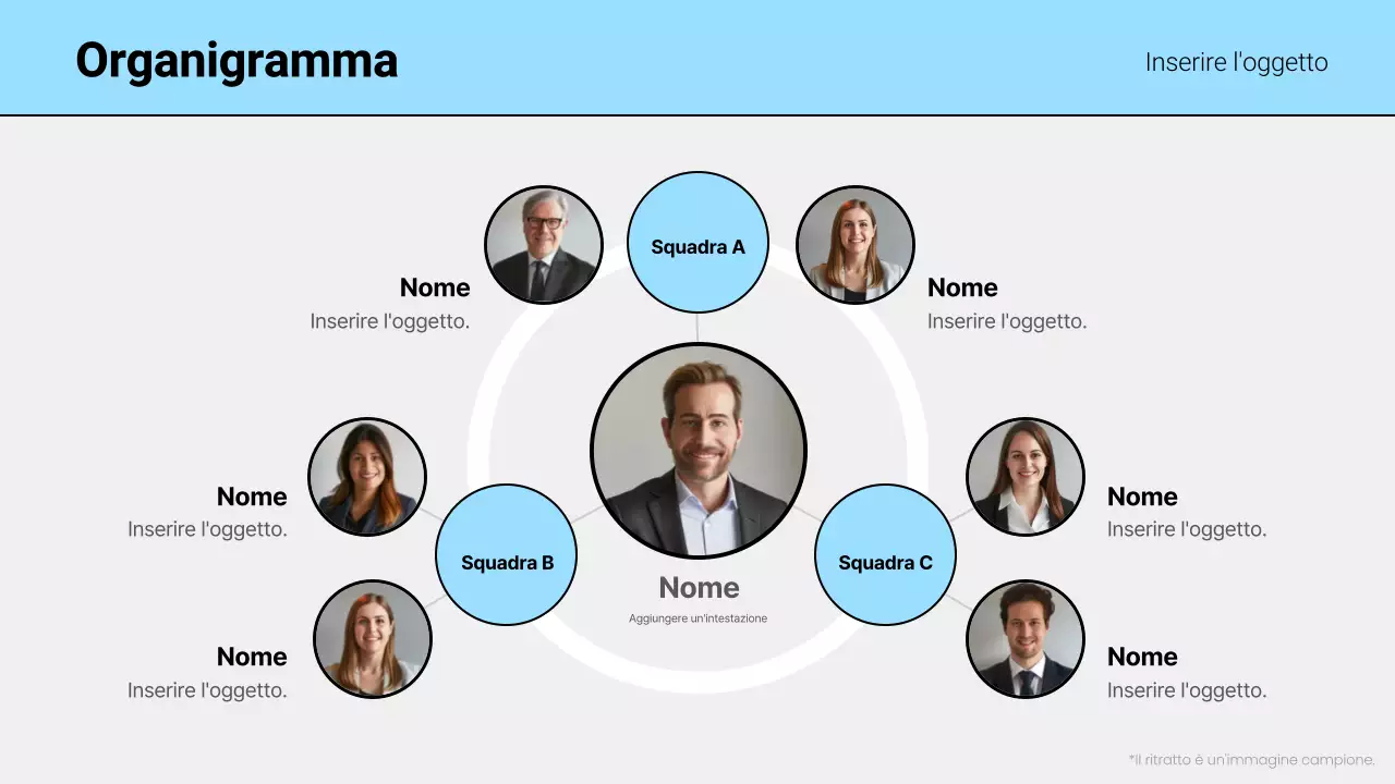 layout dell'organigramma di base blu