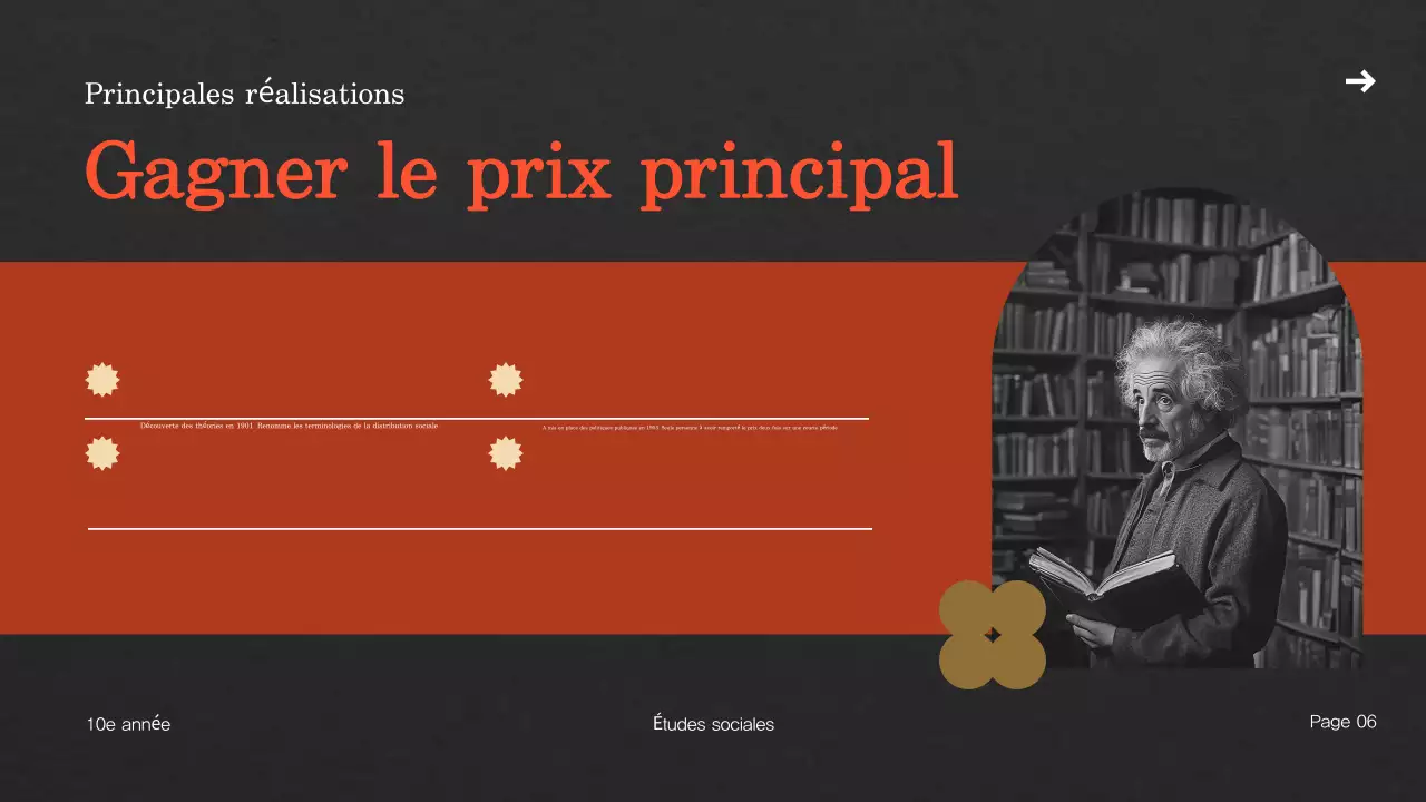 modèle de présentation de biographie vintage beige