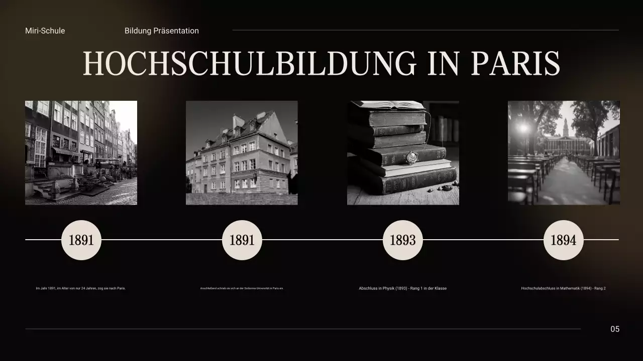 Schwarz und Beige Vintage Minimal Exploring the Life of Marie Curie Class Material