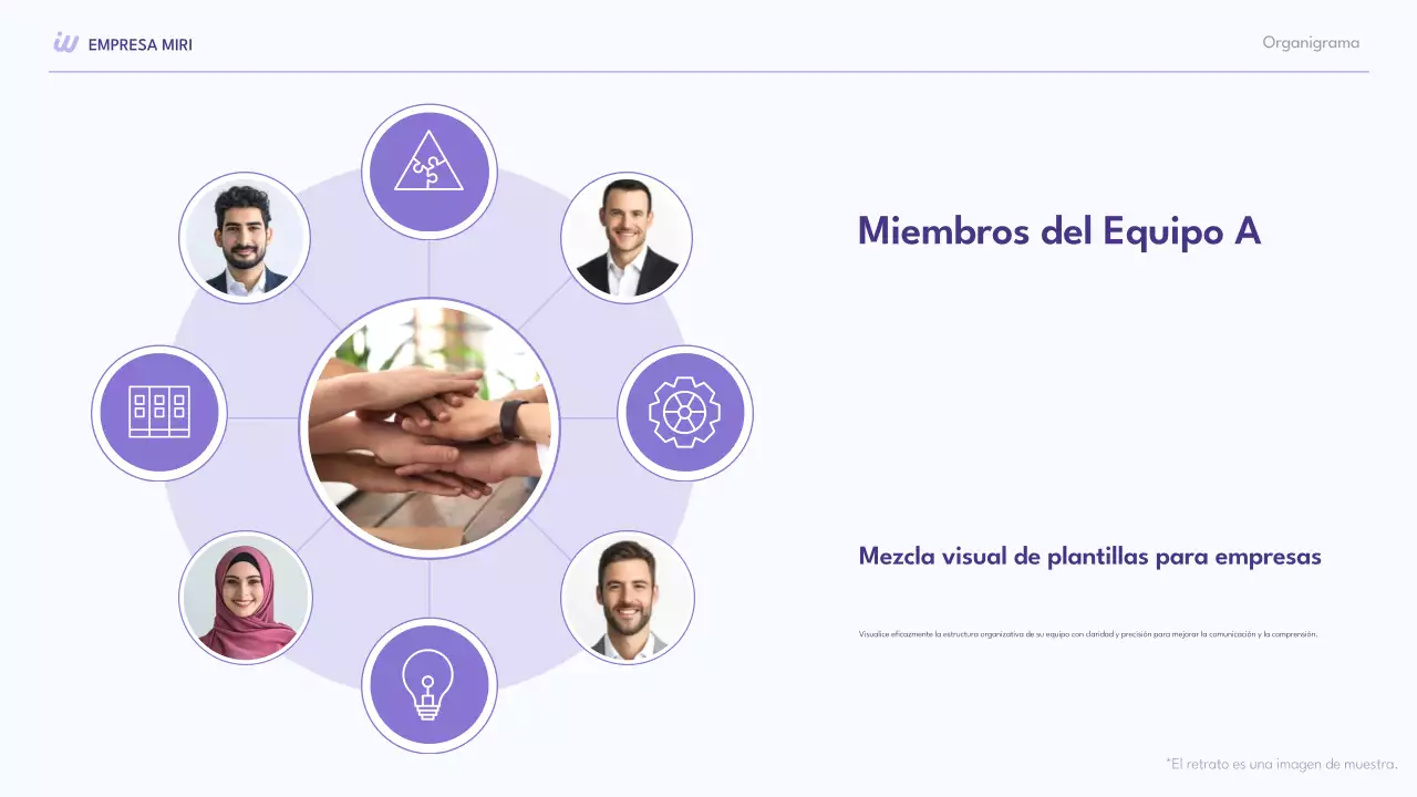 púrpura moderna colección de diseño de organigramas