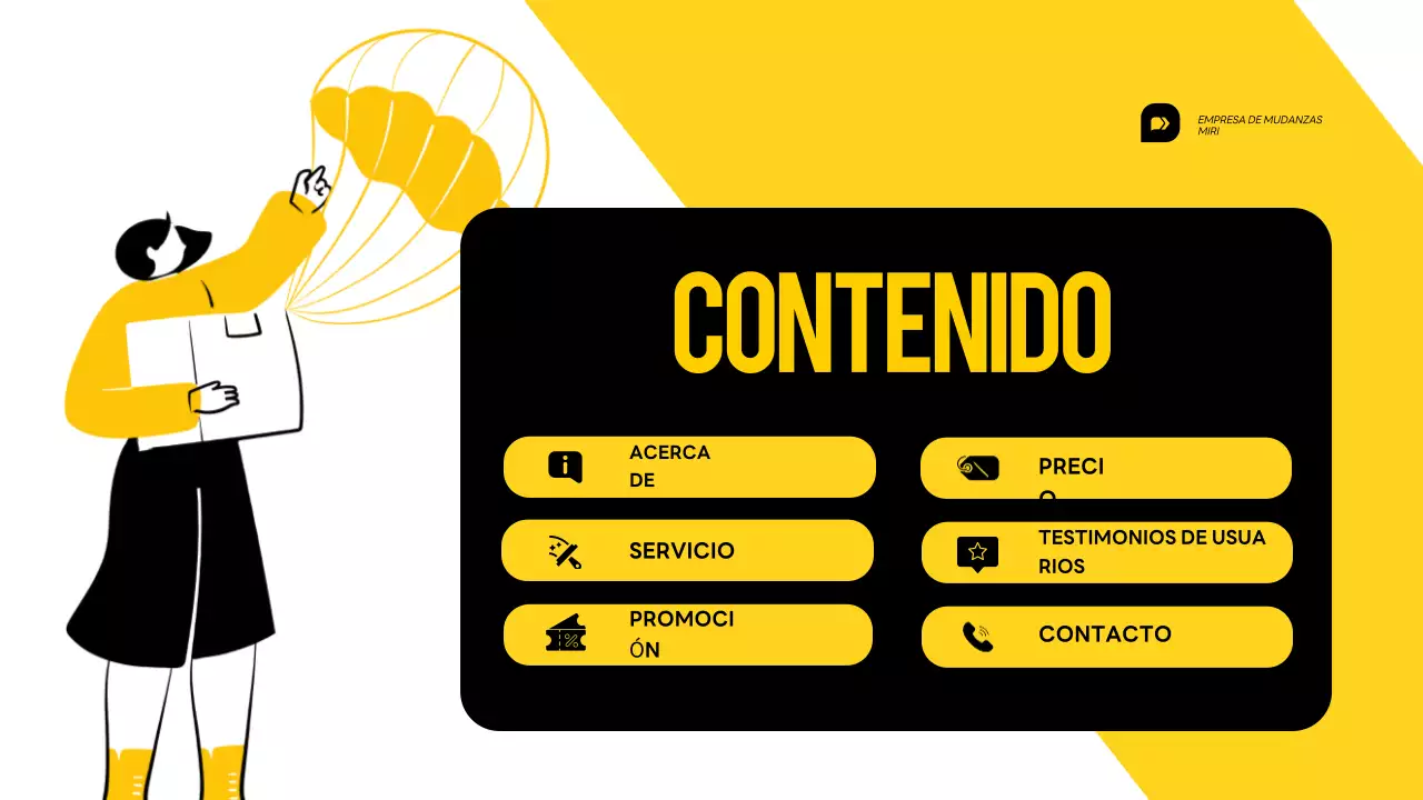 Presentación del servicio de mudanzas Yellow and White