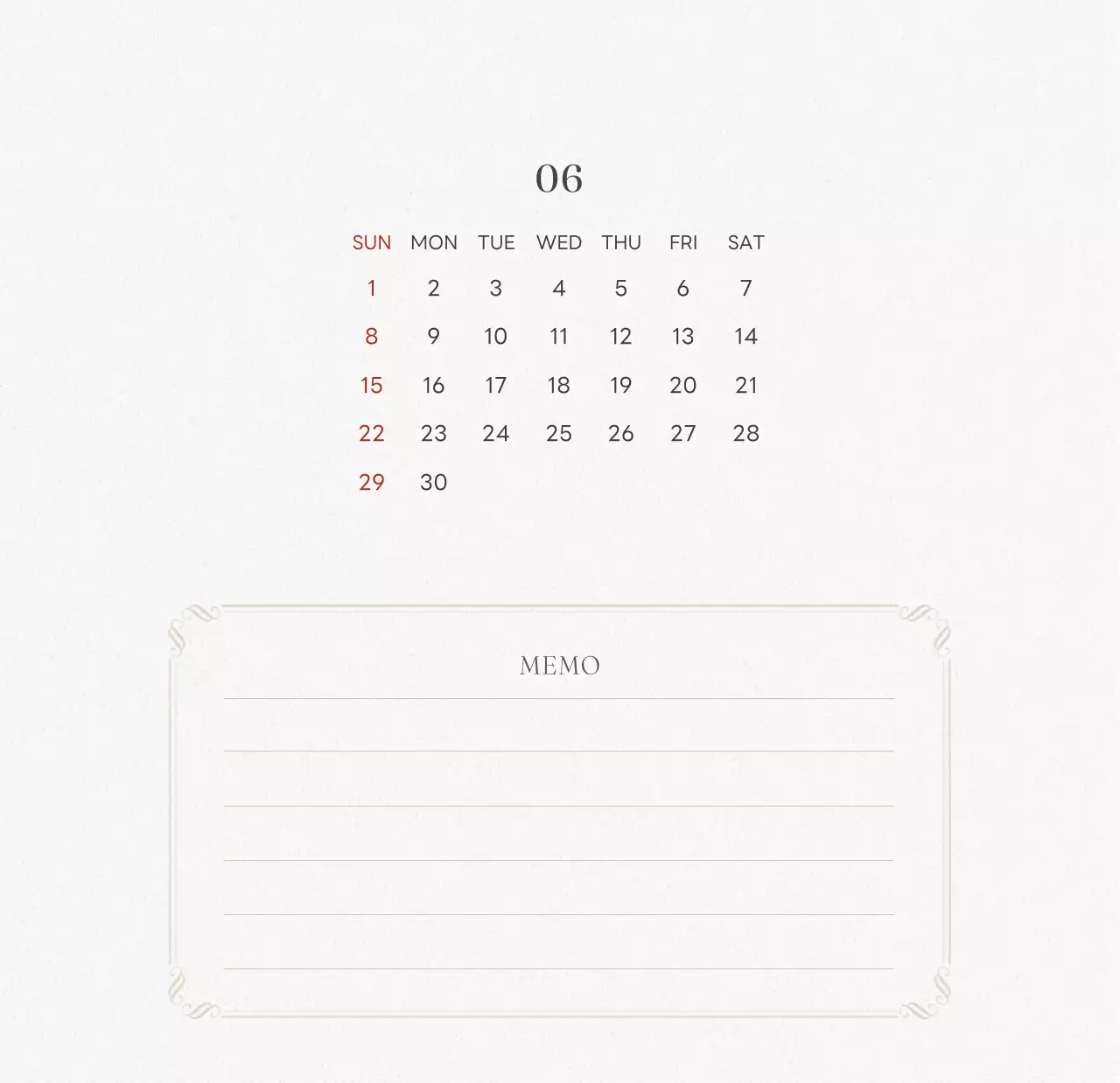 アイボリーとグリーンのシンプルな2025年花柄卓上カレンダー