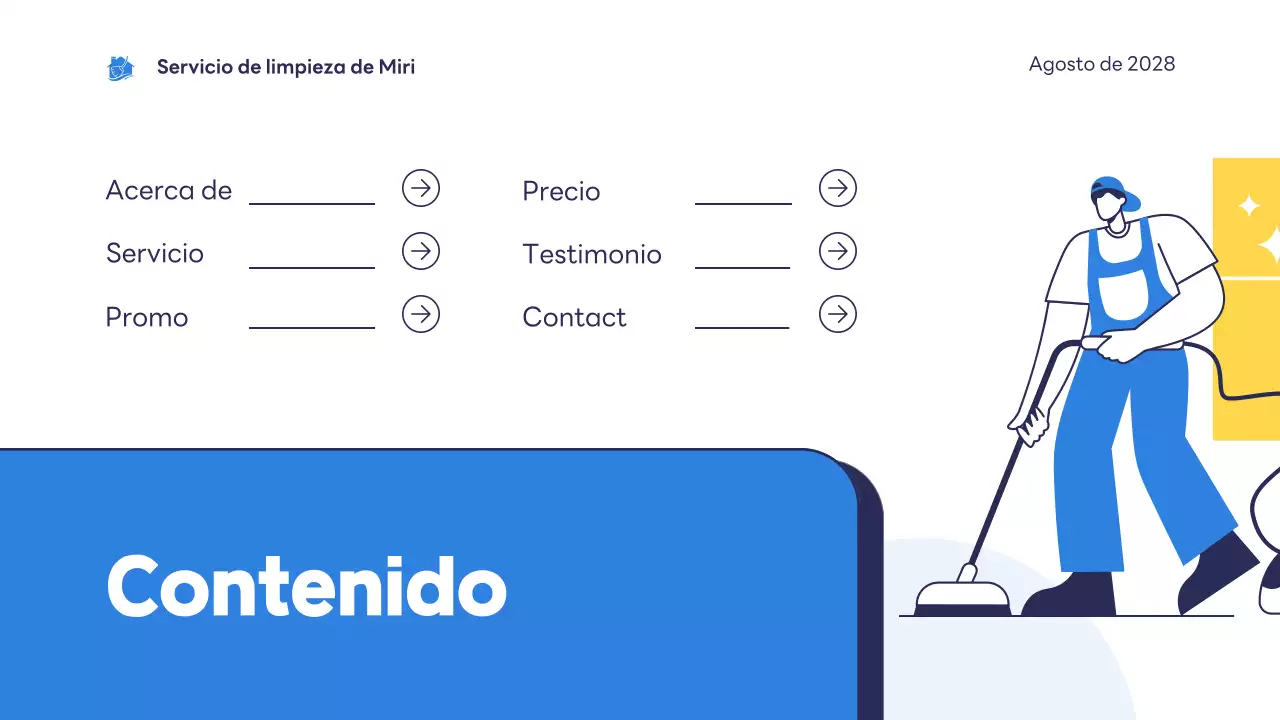 blue modern servicio de limpieza introducción