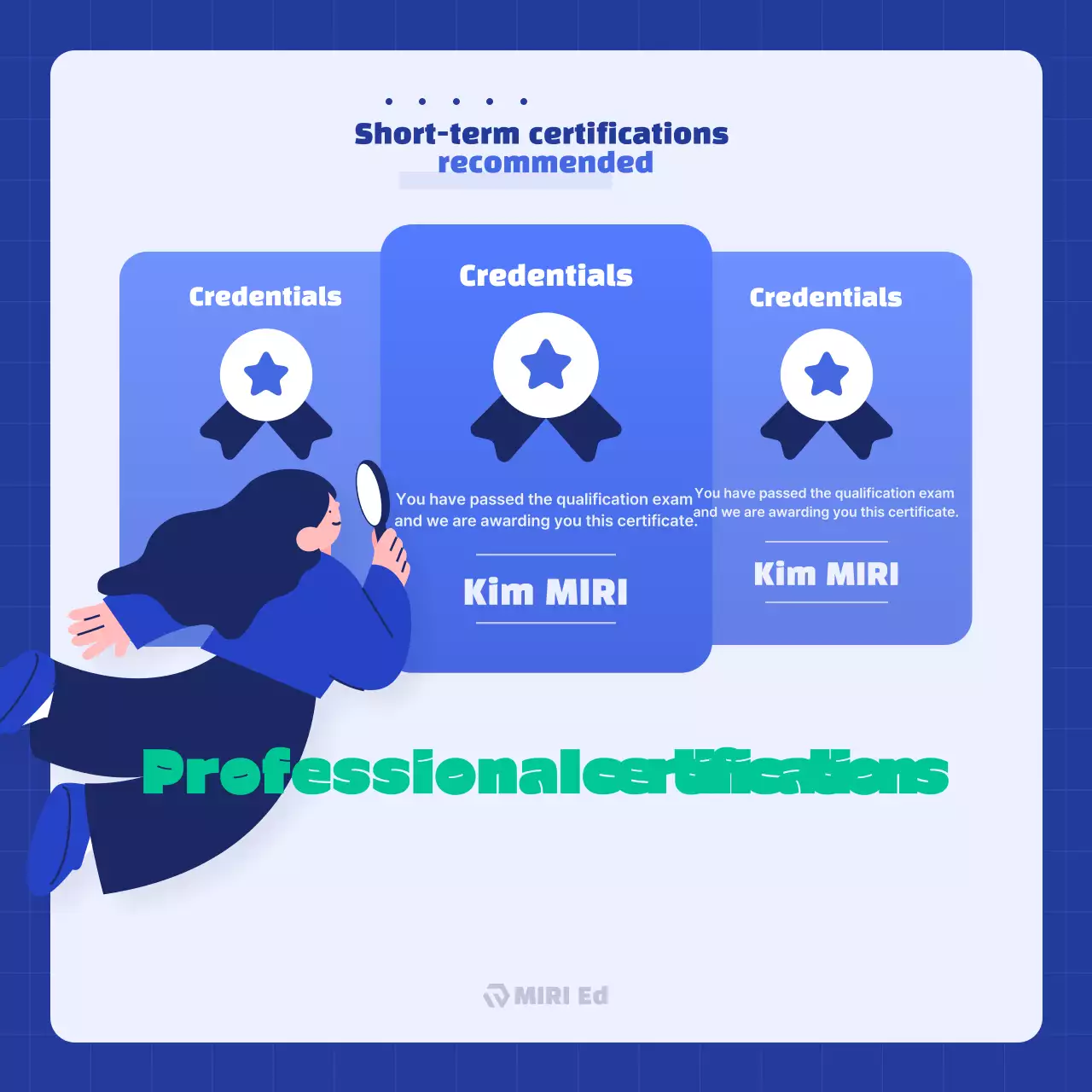 Pengumuman Sertifikasi Profesional Biru Instagram Carousel