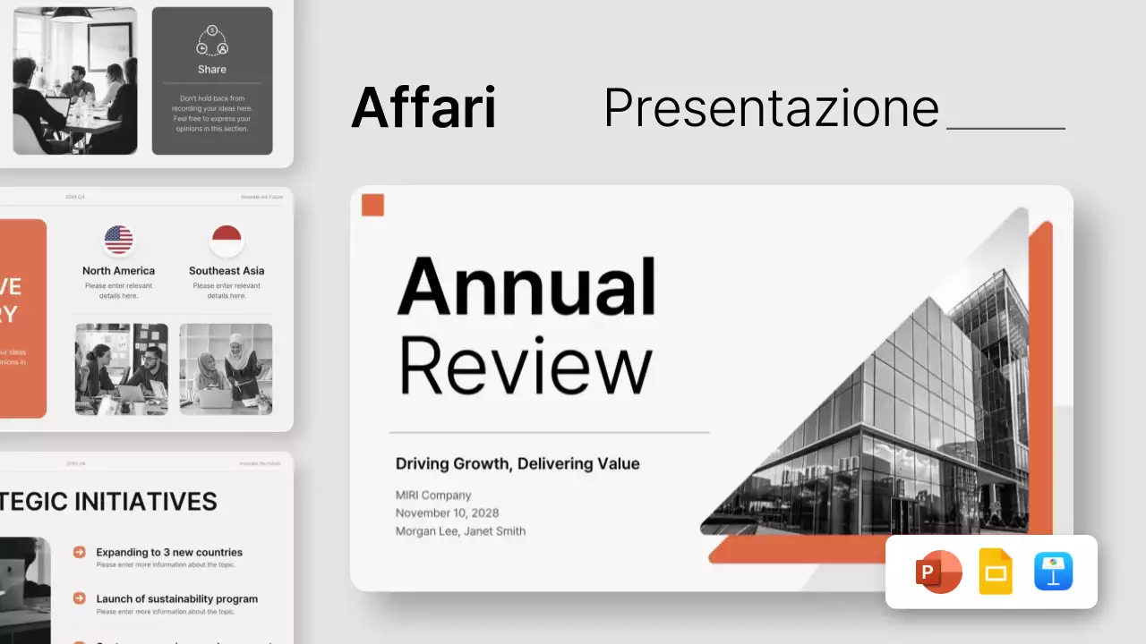 presentazione aziendale moderna arancione