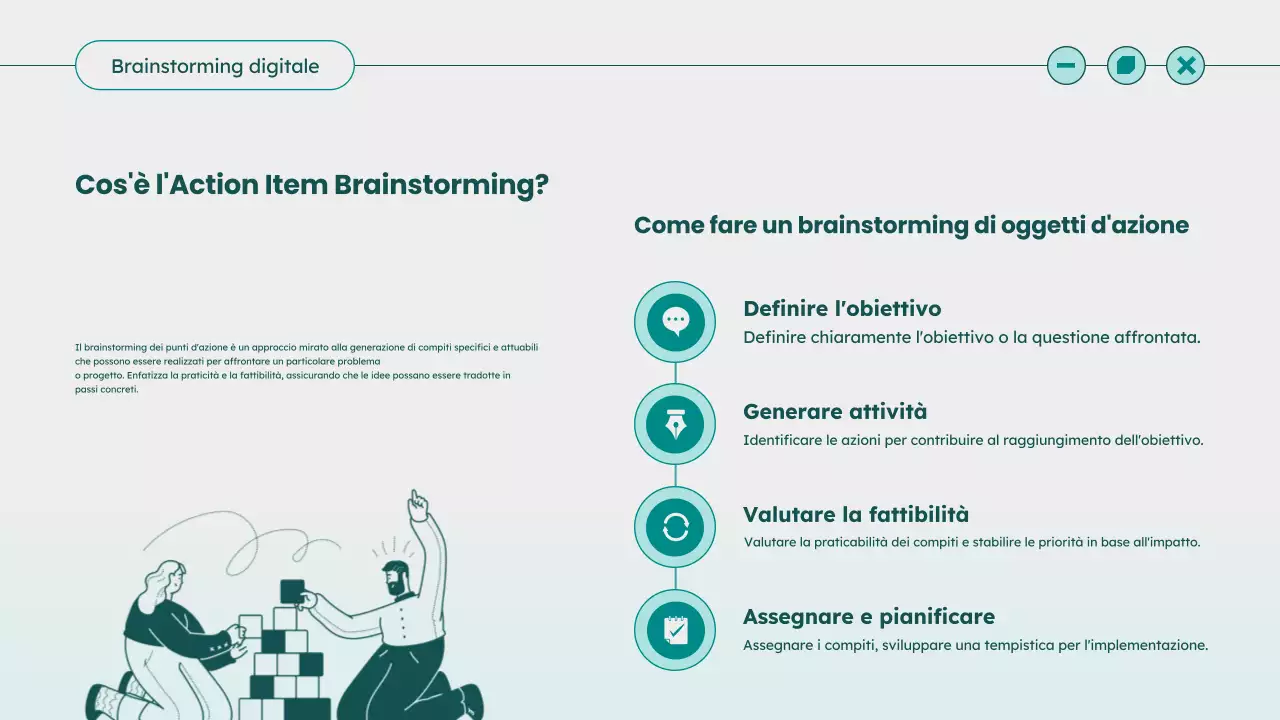 Guida alle idee per il Brainstorming moderno in verde acqua