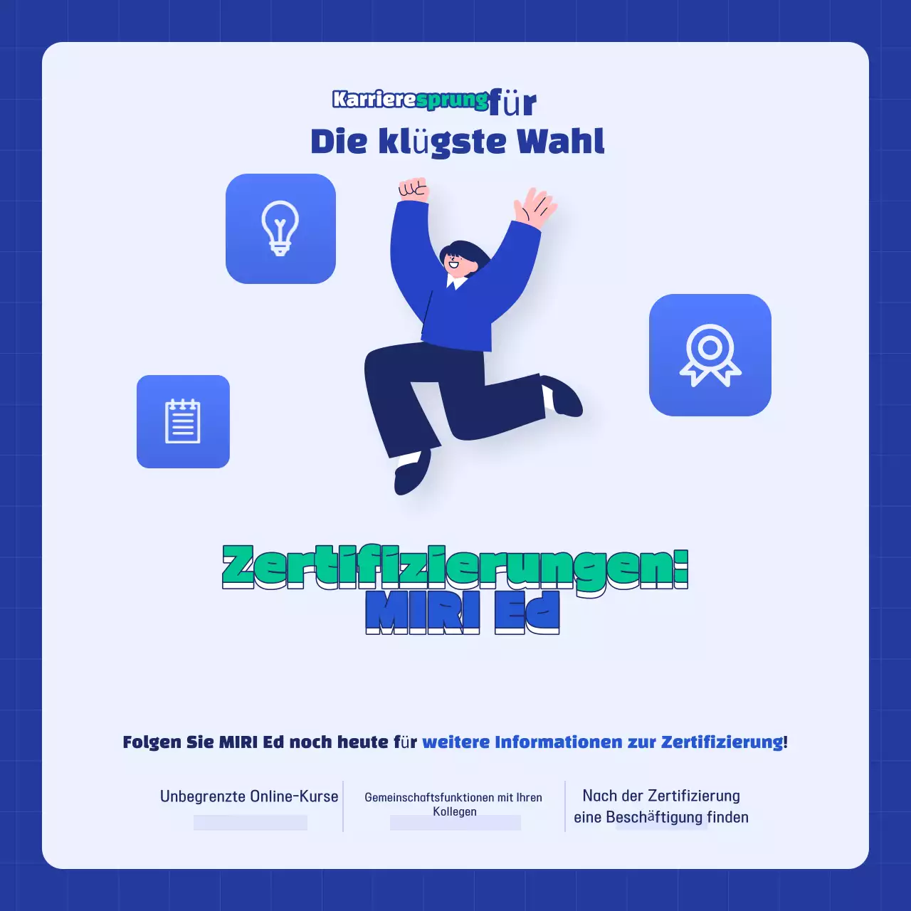 Blue Modern Certified-Anzeigen