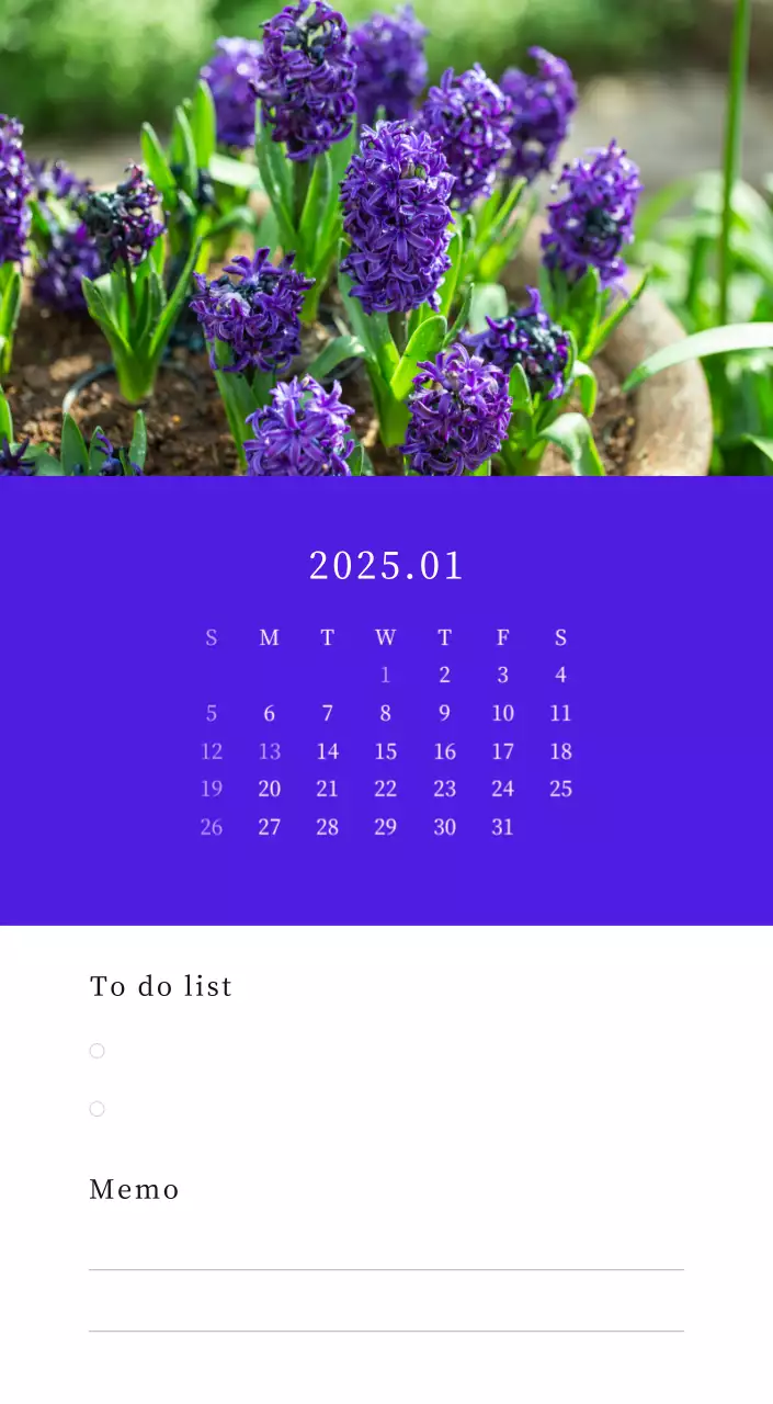 カラフルで美しい花のカレンダー