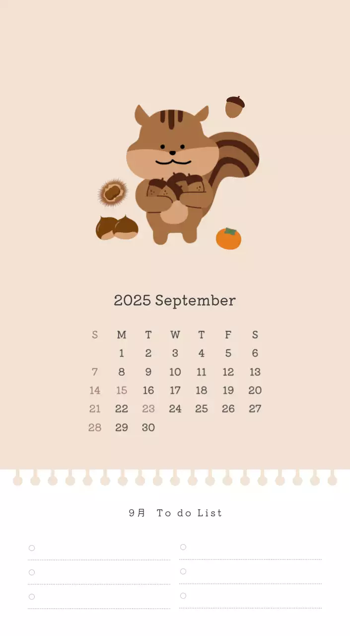 カラフルでかわいいイラストカレンダー