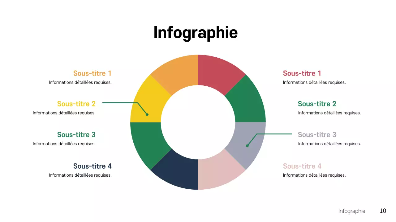 modèle de présentation infographique moderne arc-en-ciel