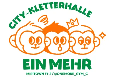 Kitschiges Workout-Logo mit Affen-Illustration