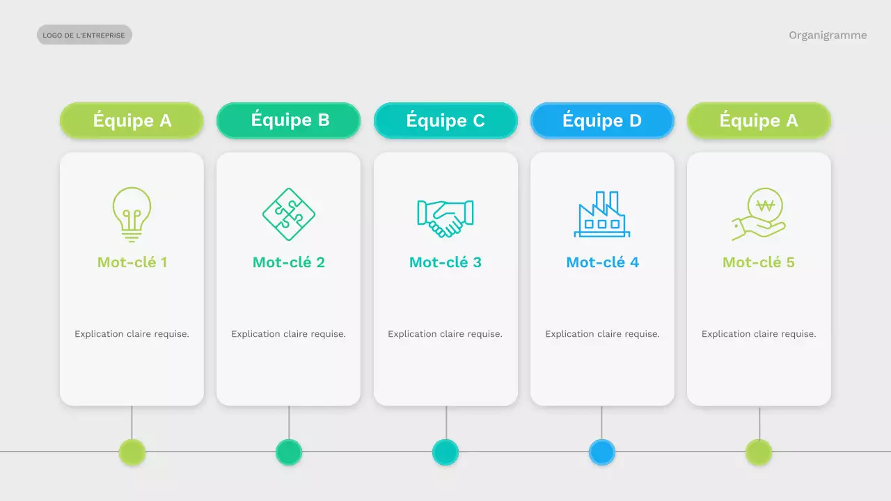 collection verte et moderne d'organigrammes