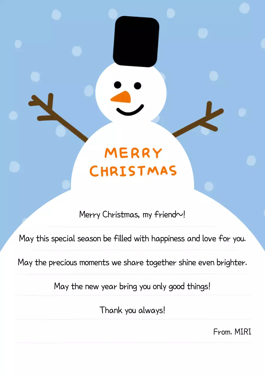 Blue Simple Christmas Greetings Card Poster