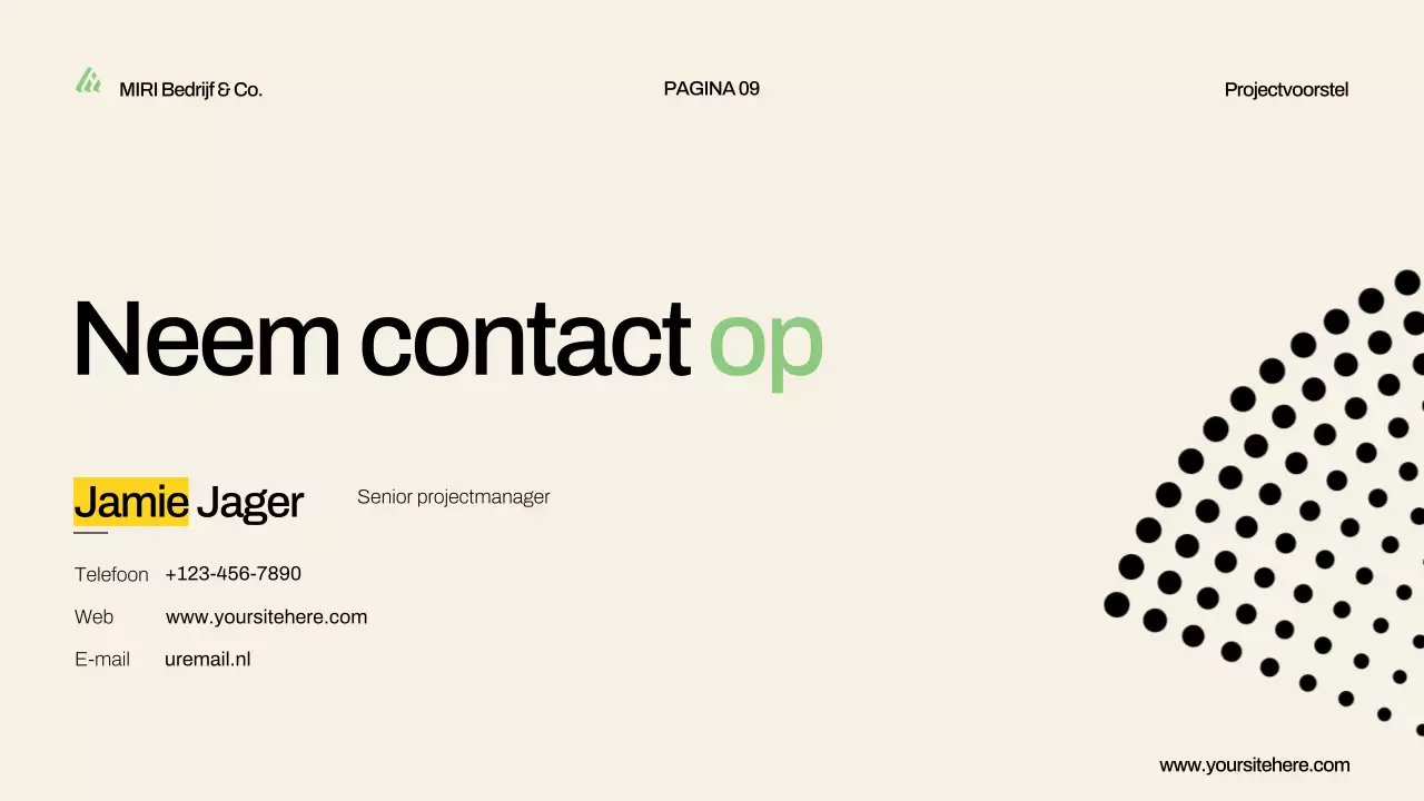 presentatie groen modern projectvoorstel