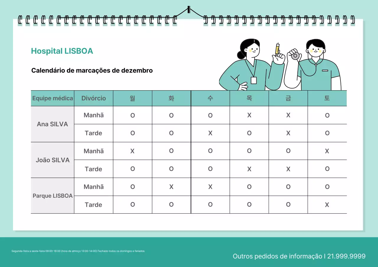 Guia de marcação de consultas no hospital Mint Tidy