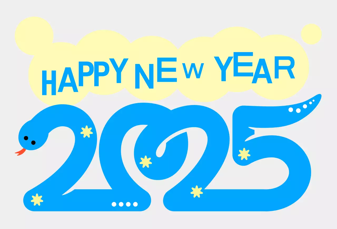 Light Blue Pop New Year's Festivities