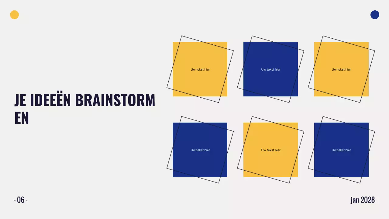 gele moderne brainstormpresentatie