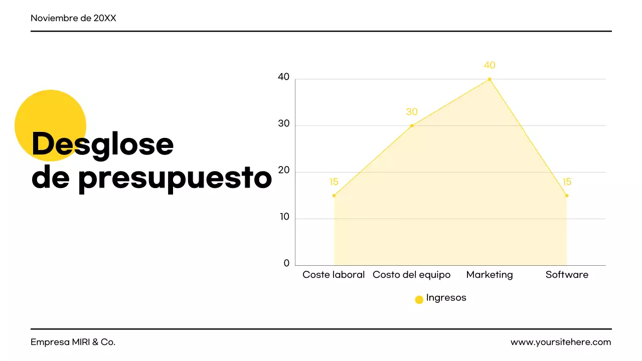 documento de proyecto moderno amarillo