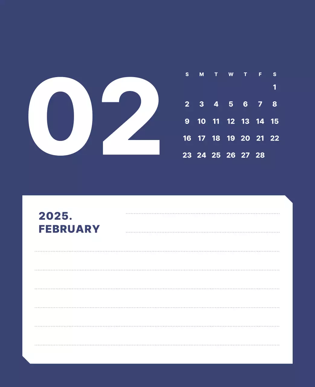 カラフルでシンプルな数字カレンダー