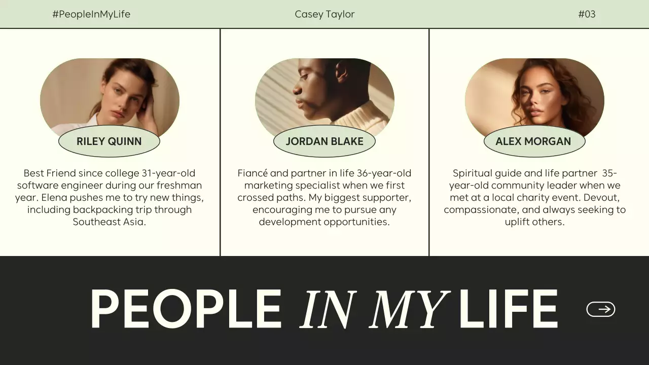 Apresentação pessoal moderna bege