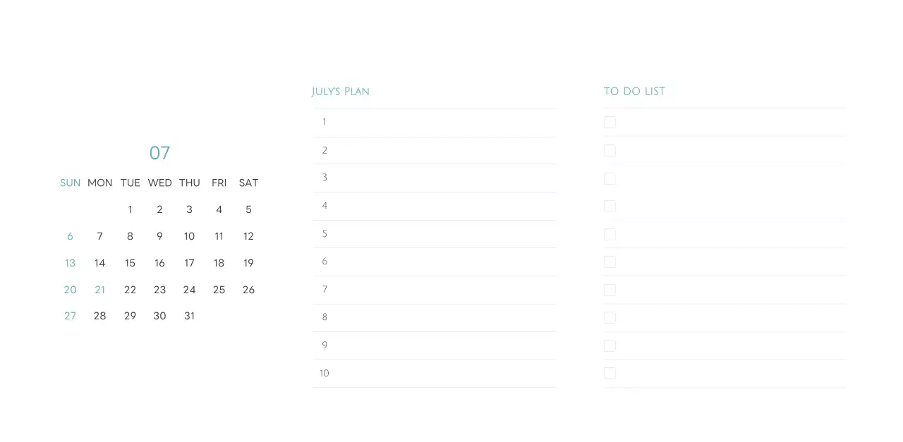 白と黒のシンプルな2025年版数字卓上カレンダー