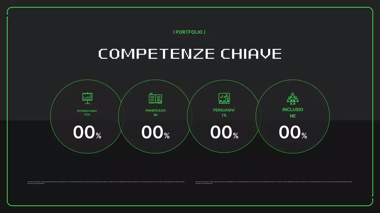 Portfolio con semplici illustrazioni pixelate in colori neon per il nuovo anno