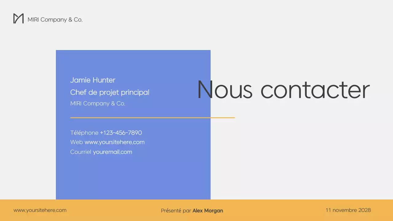 Plan d'affaires moderne en bleu et jaune