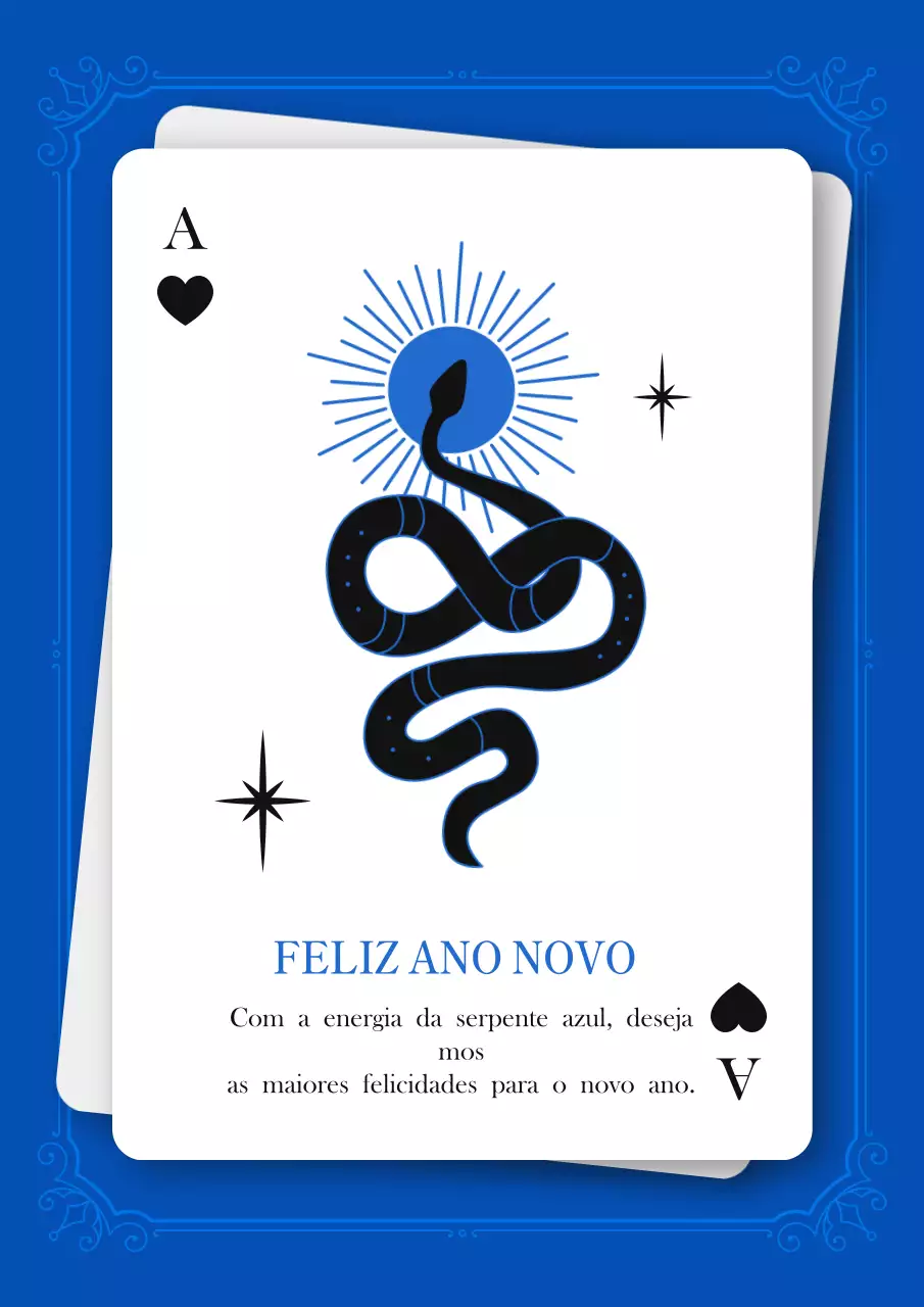 Saudações de Ano Novo simples azuis