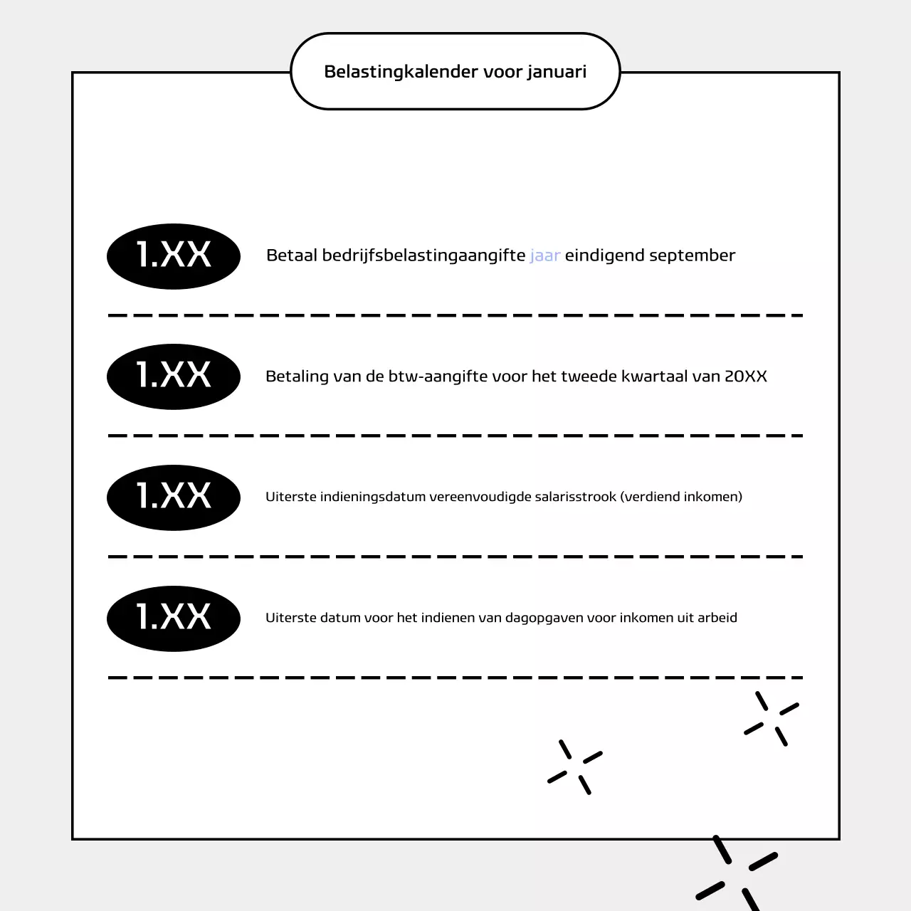 Blue Modern Belastingkalendergids