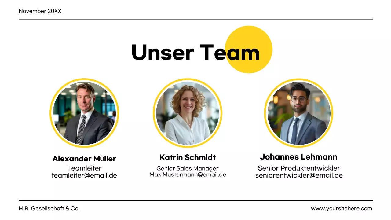 gelbes modernes Projektdokument