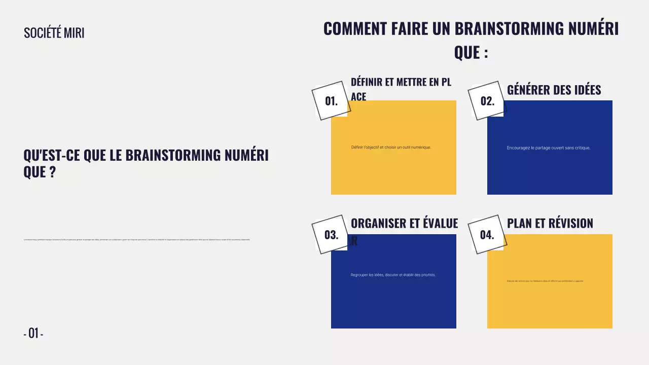 présentation de brainstorming moderne jaune