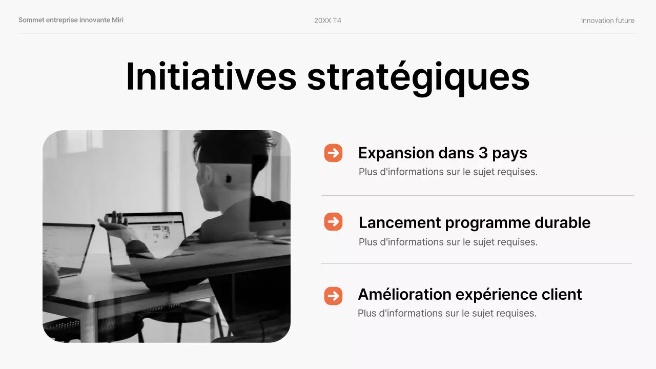 Présentation d'entreprise moderne de couleur orange