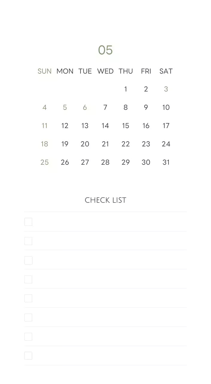 白と黒のシンプルな2025年版数字卓上カレンダー