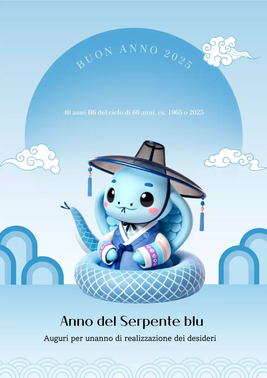 Auguri tradizionali di Capodanno in azzurro