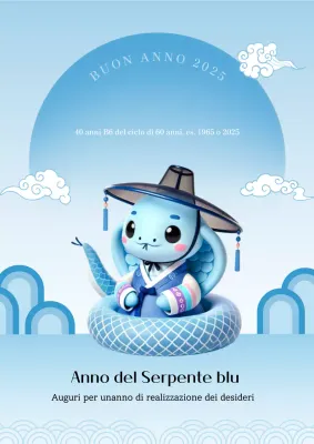 Auguri tradizionali di Capodanno in azzurro