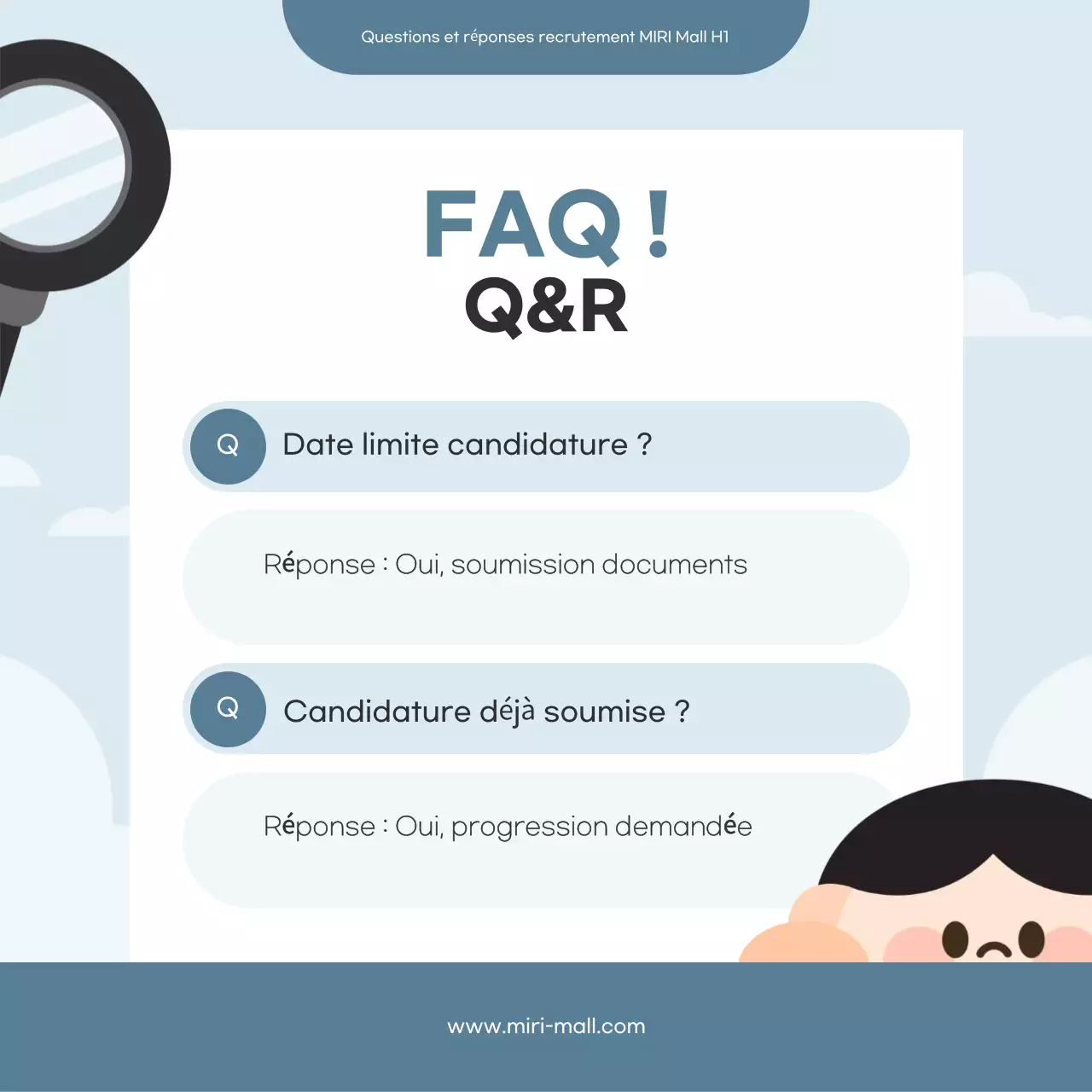 Recrutement propre bleu clair