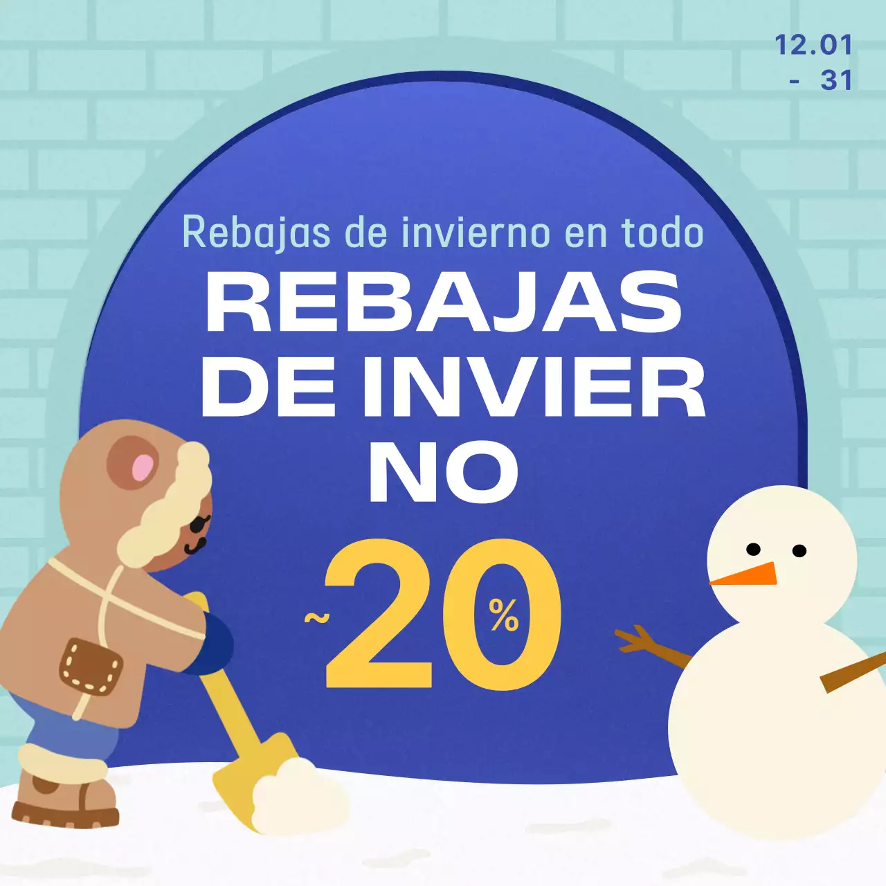 Promocione sus eventos de invierno en azul claro