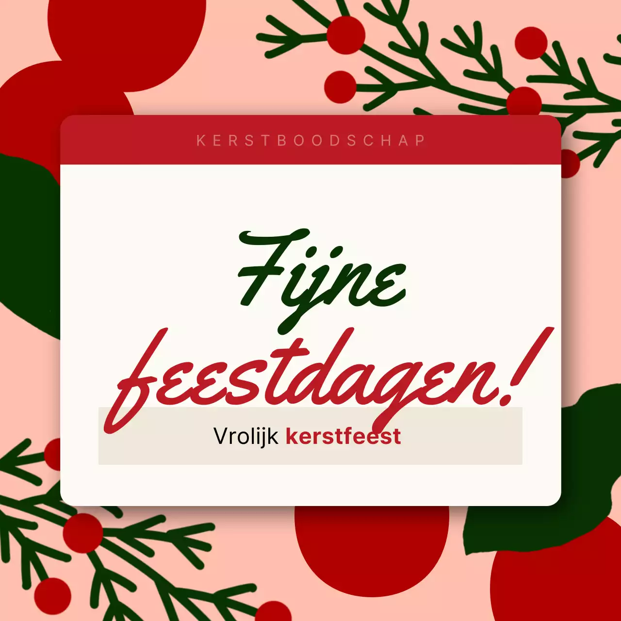 Rode eenvoudige kerstkaart