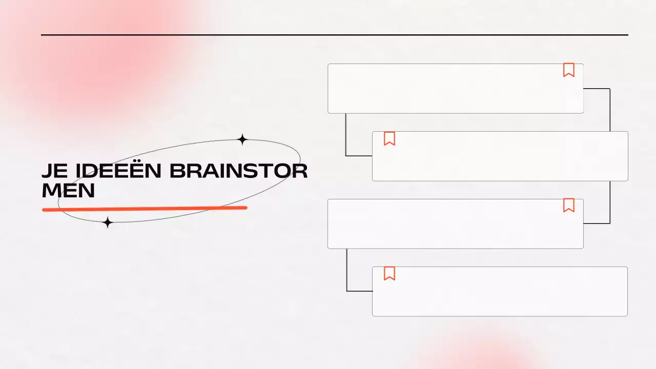 Oranje en grijze brainstormpresentatie