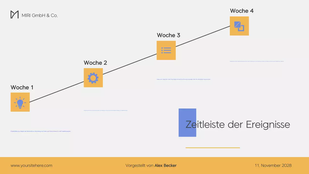 Moderner Businessplan in Blau und Gelb