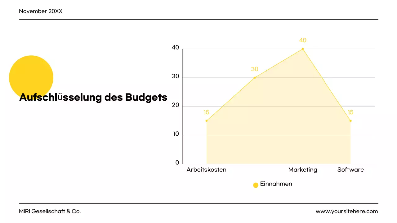 gelbes modernes Projektdokument