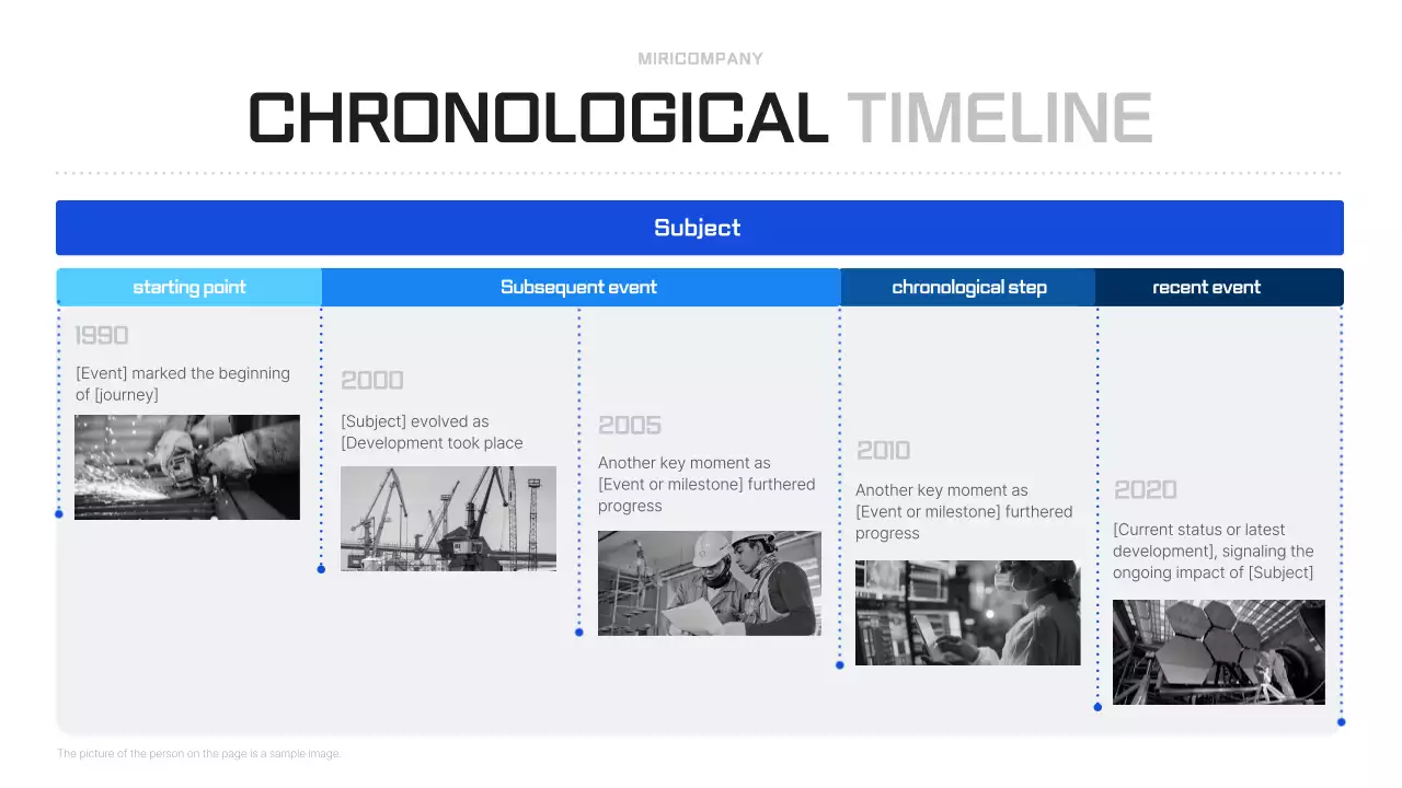 블루 모던 타임라인 프레젠테이션
