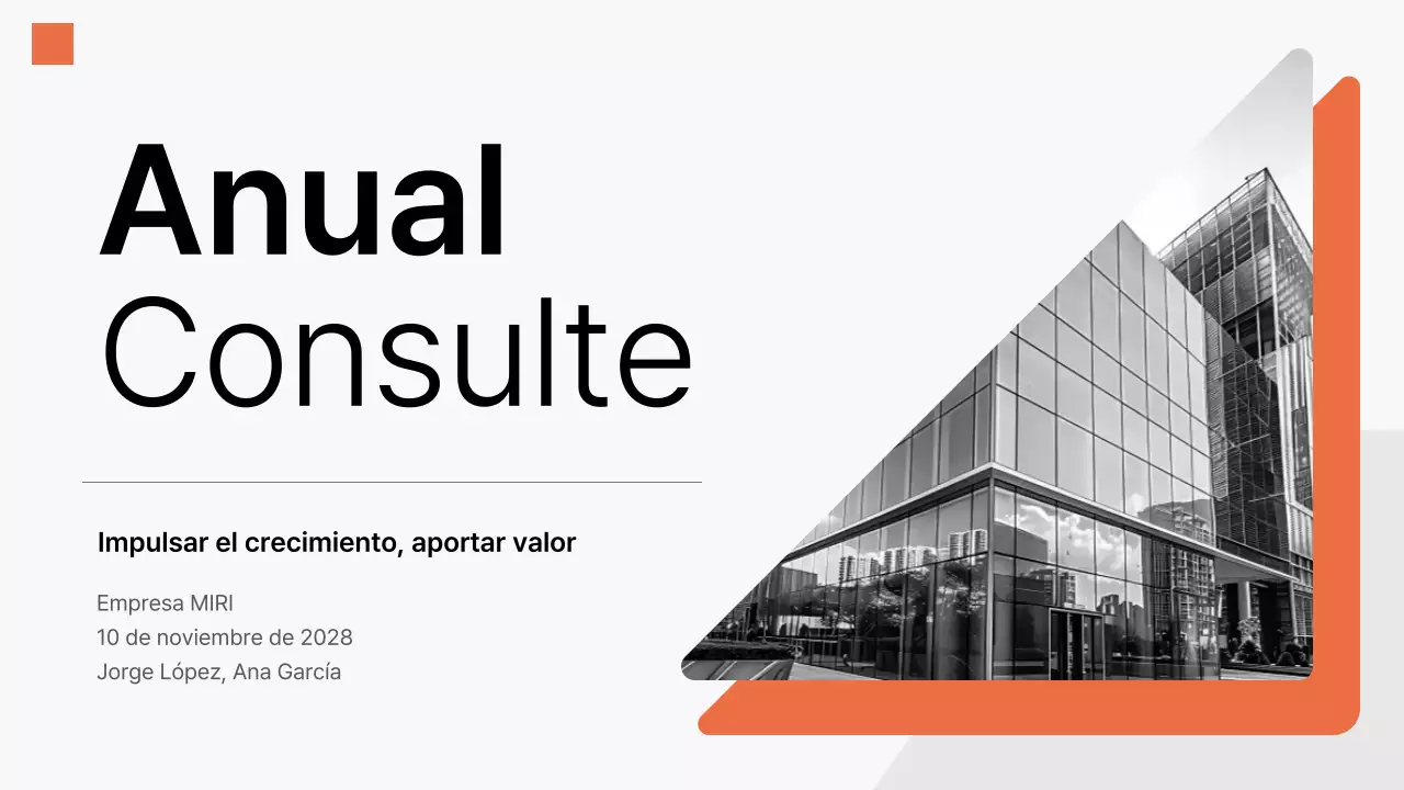 presentación de empresa moderna en naranja