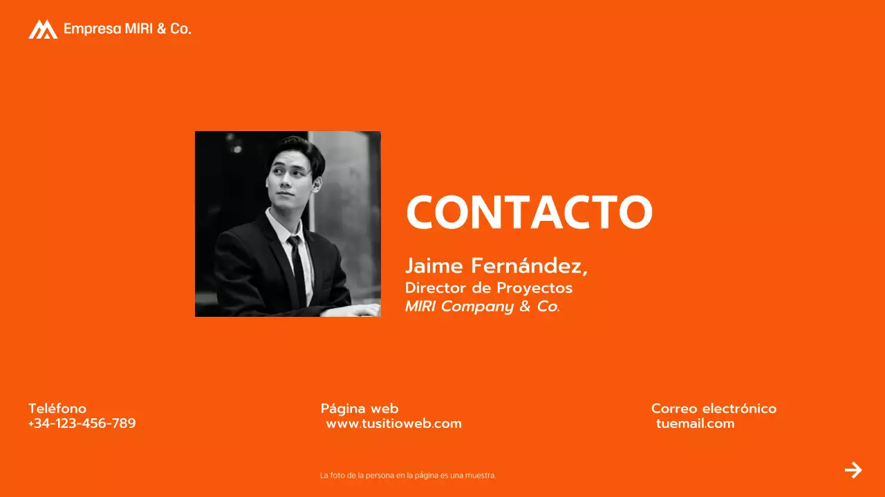 presentación de la propuesta de proyecto orange modern